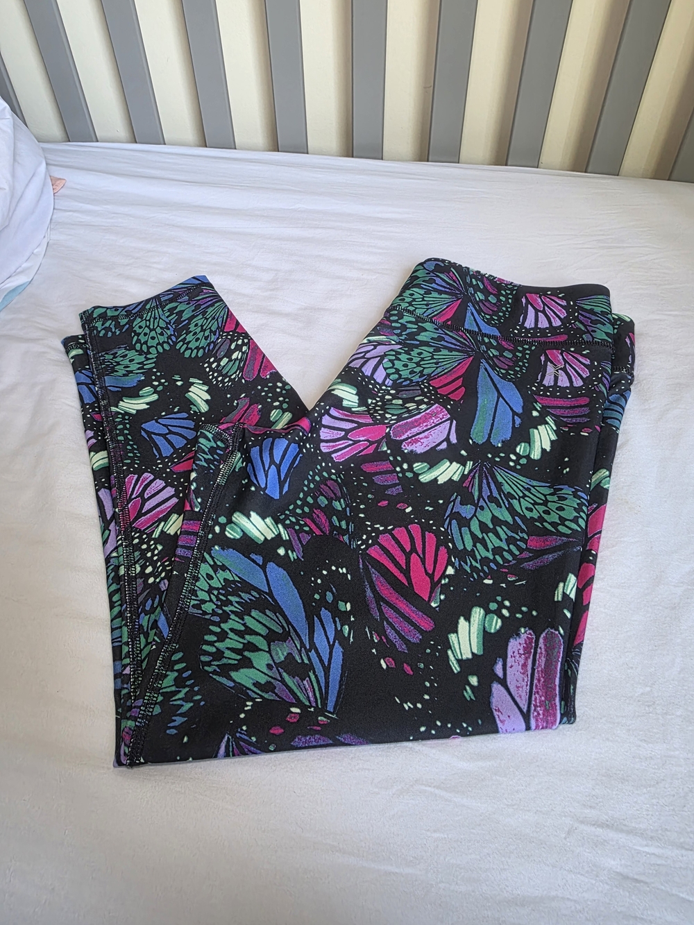 Xersion Girls' Butterfly Print Athletic Leggings Size Large 14 /16P